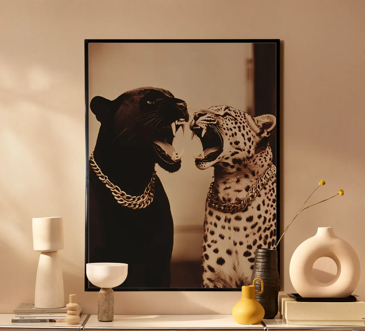 Pantera e Leopardo carta hahnemühle da IamHomeStudio