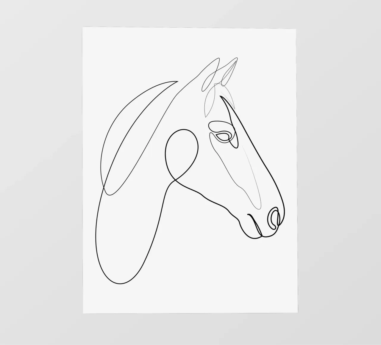 H3 - cavallo di una linea telo in pvc da Addillum