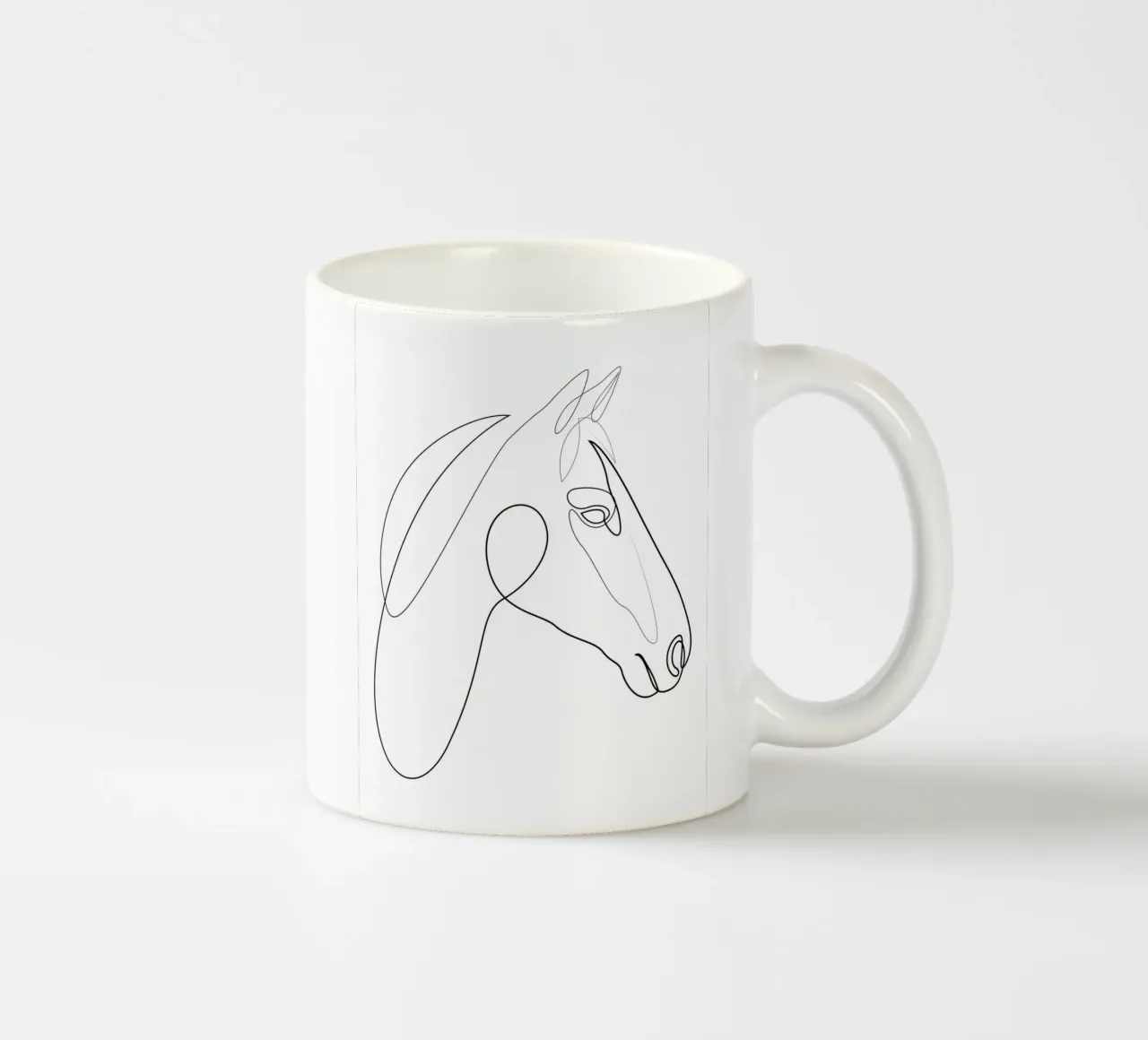H3 - einzeiliges Pferd Keramik Tasse von Addillum