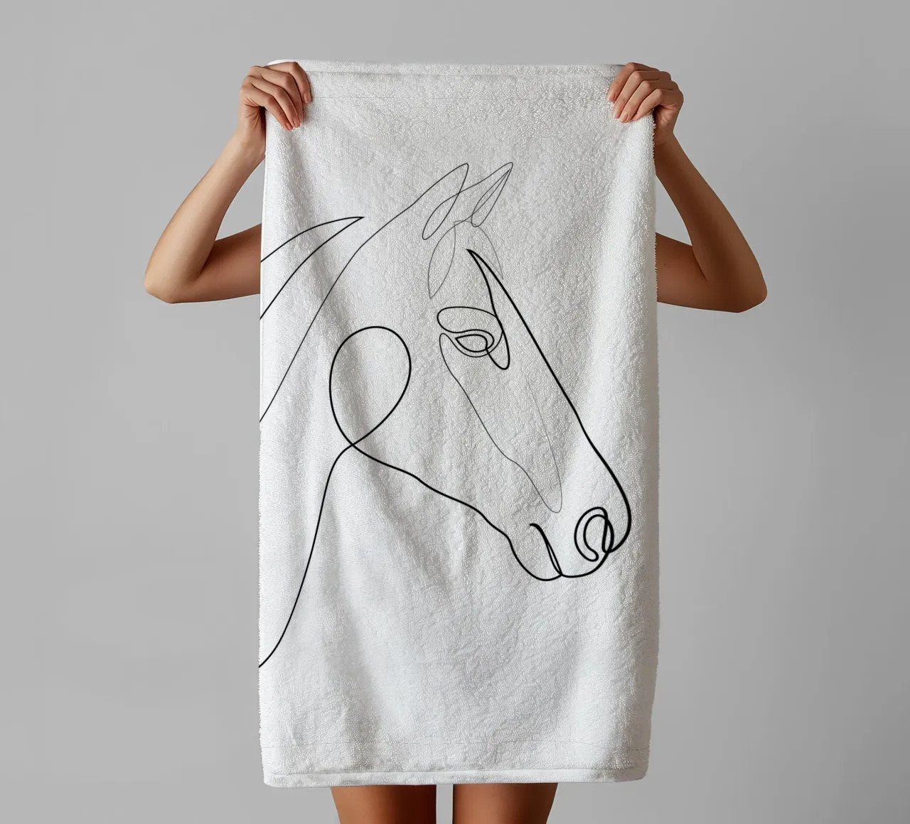 H3 - cavallo di una linea asciugamano da bagno da Addillum