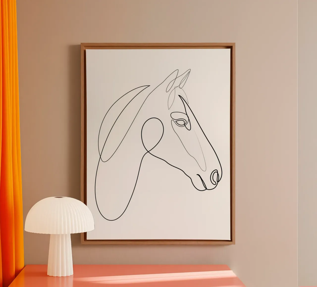 H3 - cavallo di una linea tela con Cornice a cassetta da Addillum