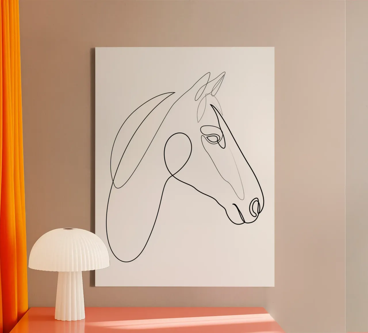 H3 - cavallo di una linea tela con Cornice a cassetta da Addillum
