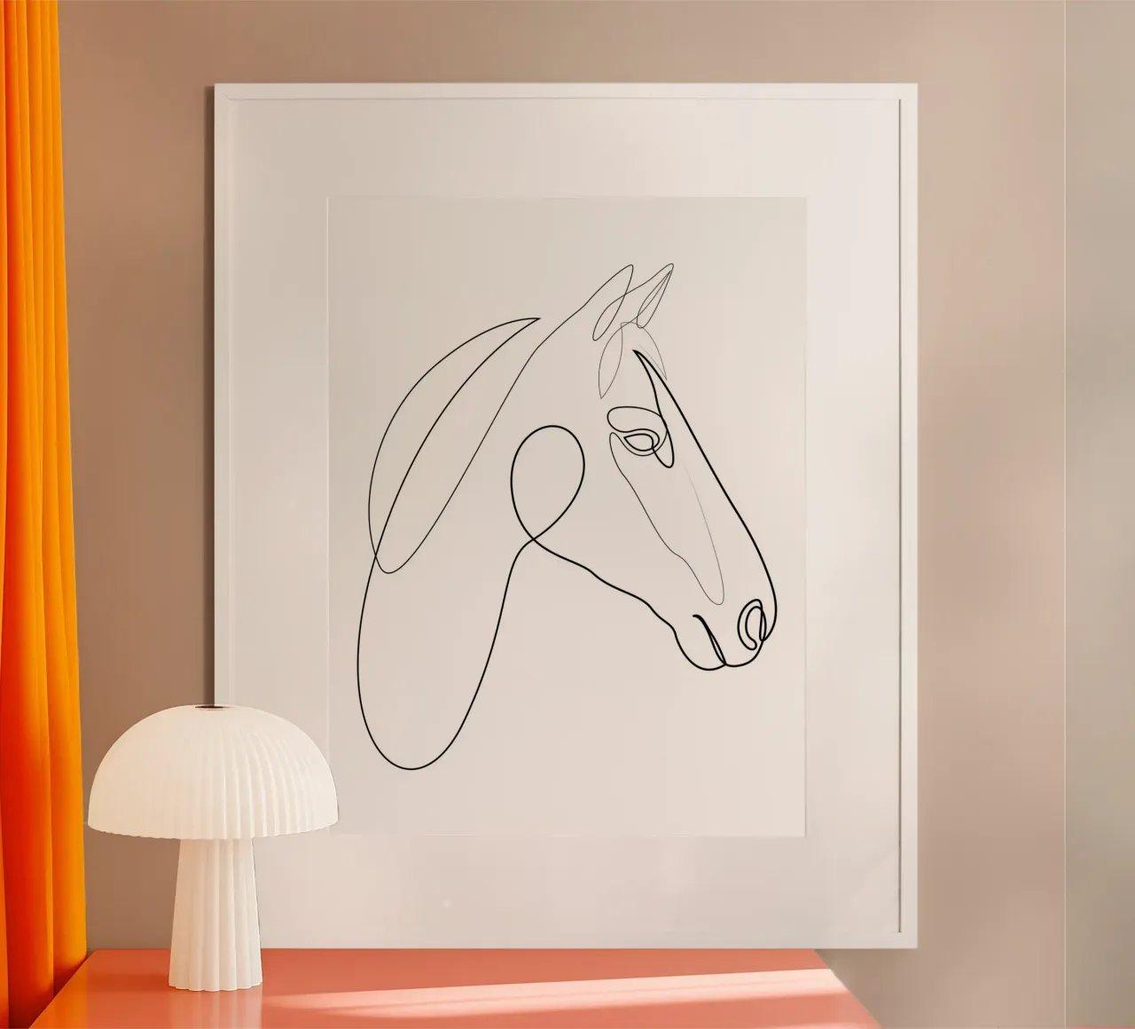 H3 - cavallo di una linea carta hahnemühle da Addillum