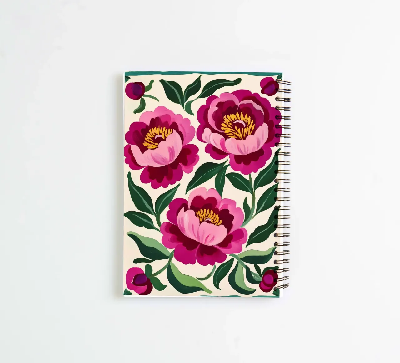 Pink Peonies spiral notebook by IamHomeStudio