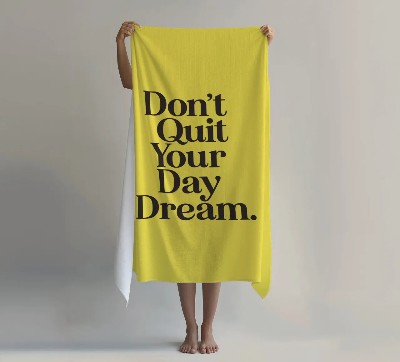 Non abbandonare il tuo sogno ad occhi aperti Positività aspirazionale Tipografia telo mare da THE MOTIVATED TYPE