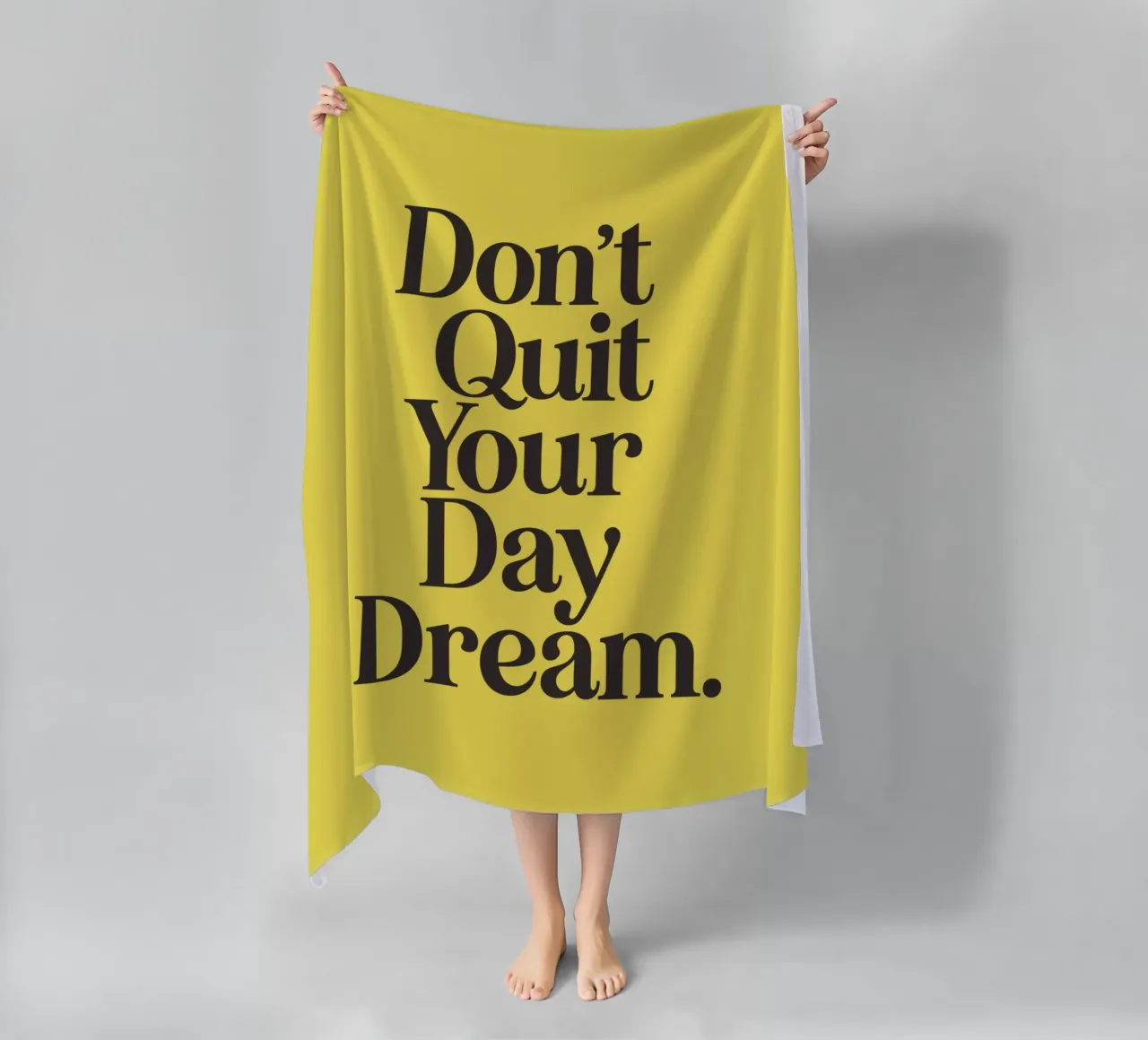Non abbandonare il tuo sogno ad occhi aperti Positività aspirazionale Tipografia telo mare da THE MOTIVATED TYPE