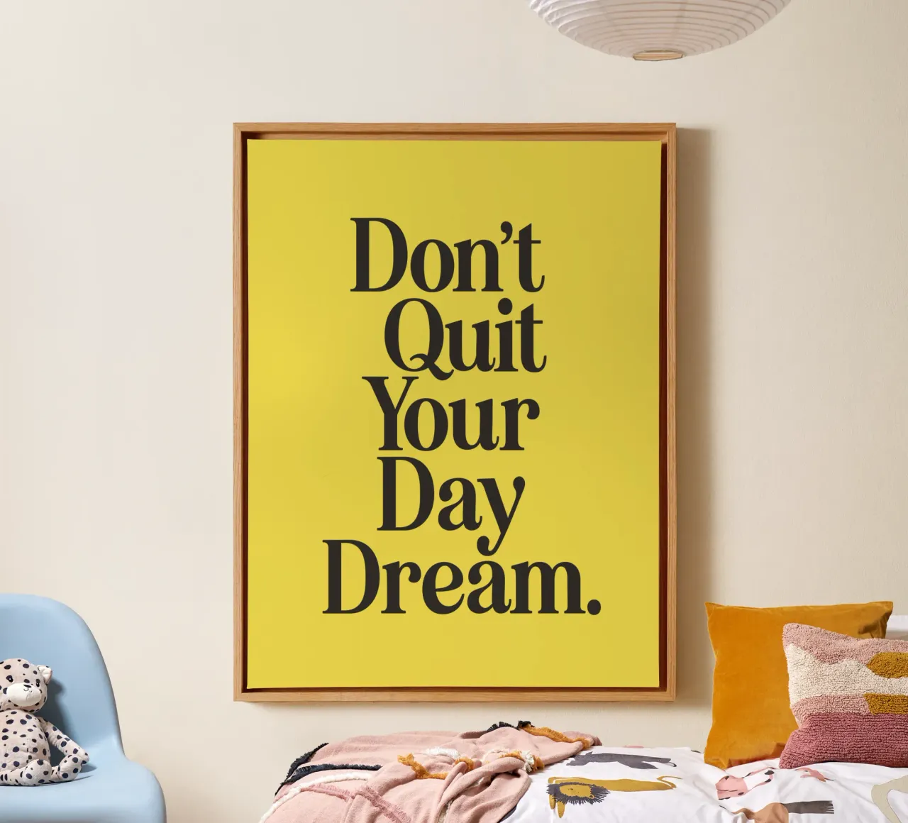 Geef je dagdroom niet op Aspirationele positiviteit Typografie canvas met Baklijst van THE MOTIVATED TYPE