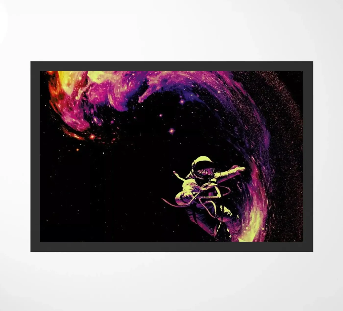 Space Surfing doormat by Nicebleed