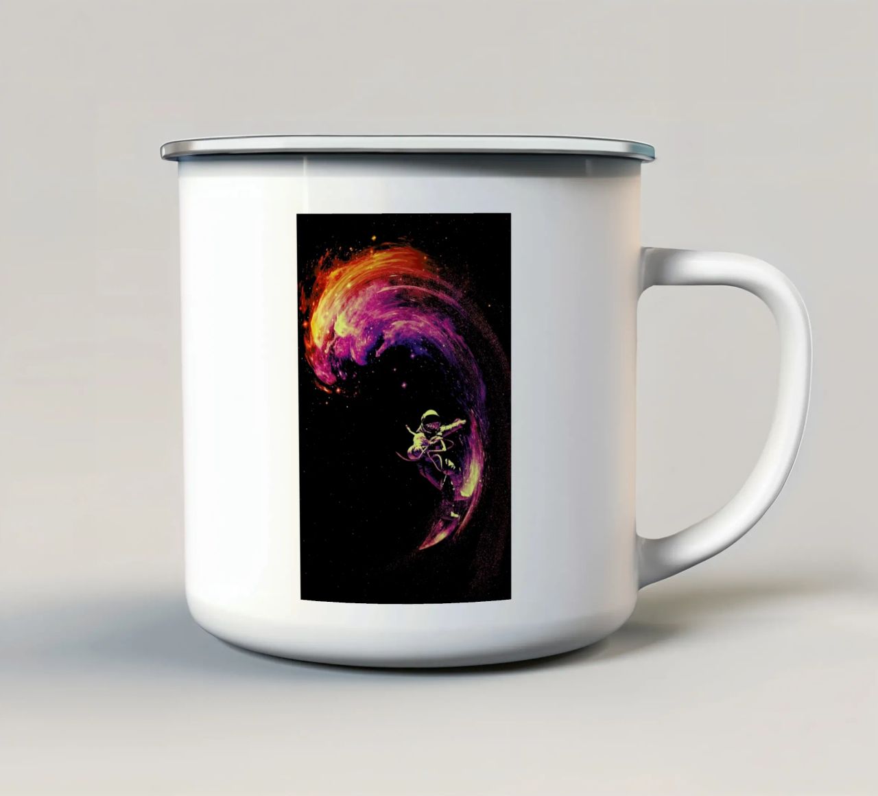 Space Surfing tazza in smalto da Nicebleed