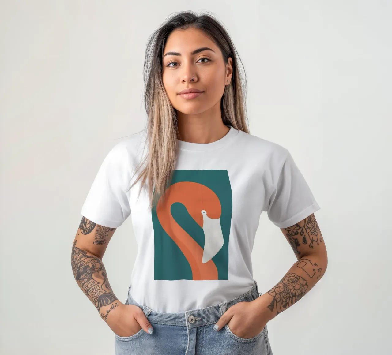 Flamingo Portræt t-shirt da Swen Swensøn