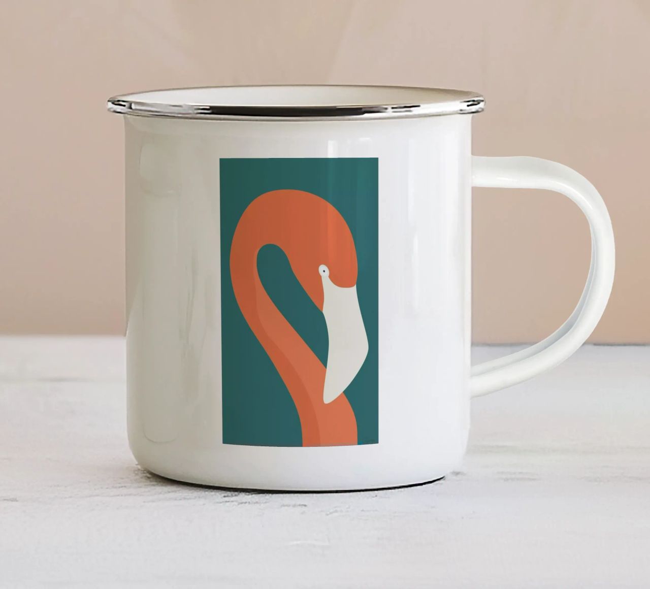 Flamingo Portræt tazza in smalto da Swen Swensøn
