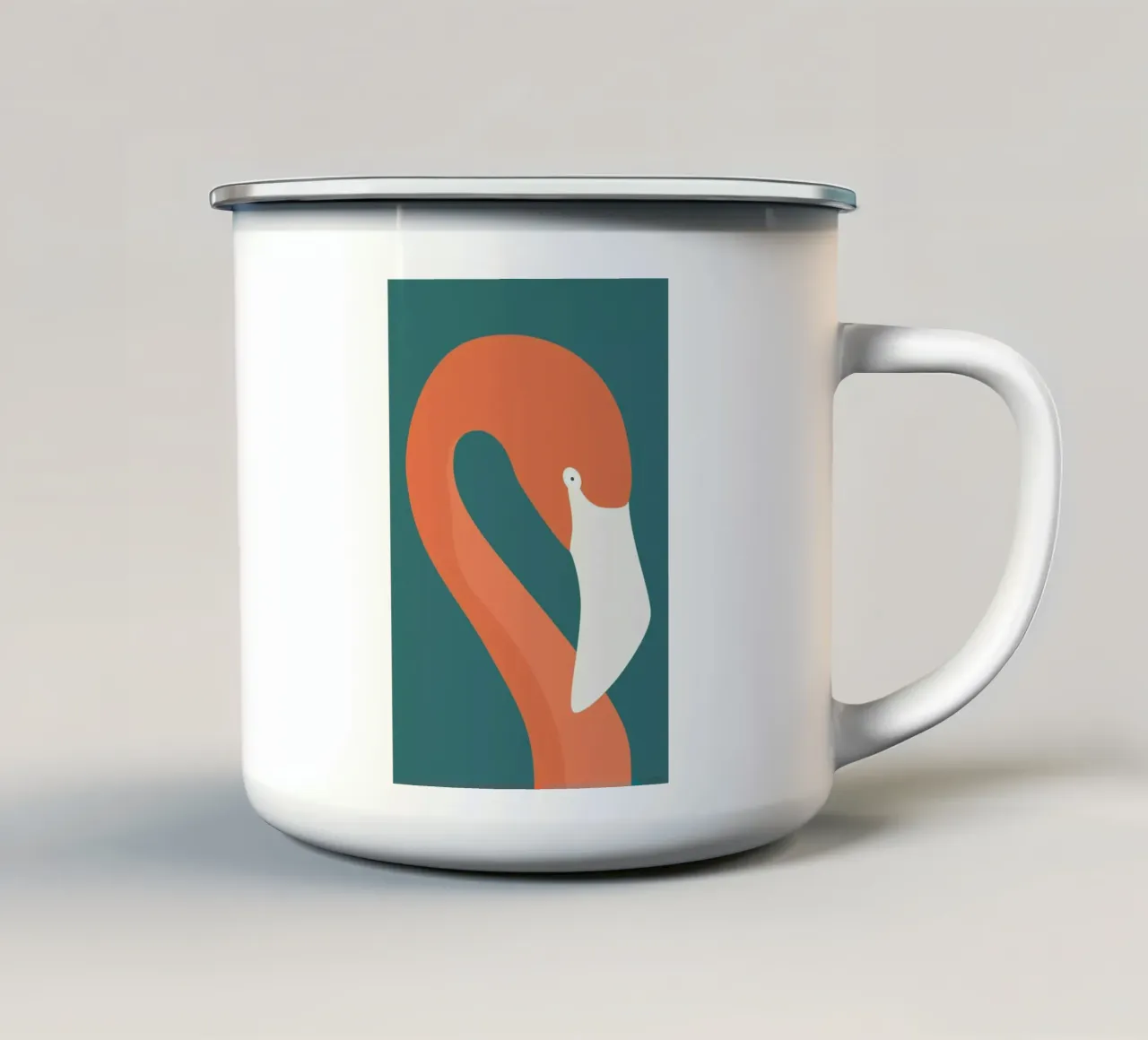 Flamingo Portræt taza de esmalte de Swen Swensøn