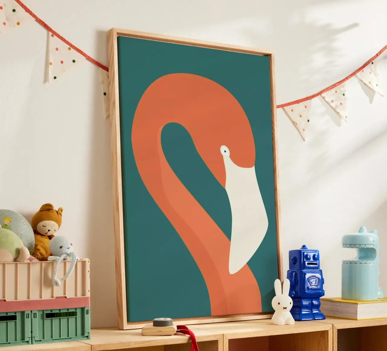 Flamingo Portræt tela con Cornice a cassetta da Swen Swensøn