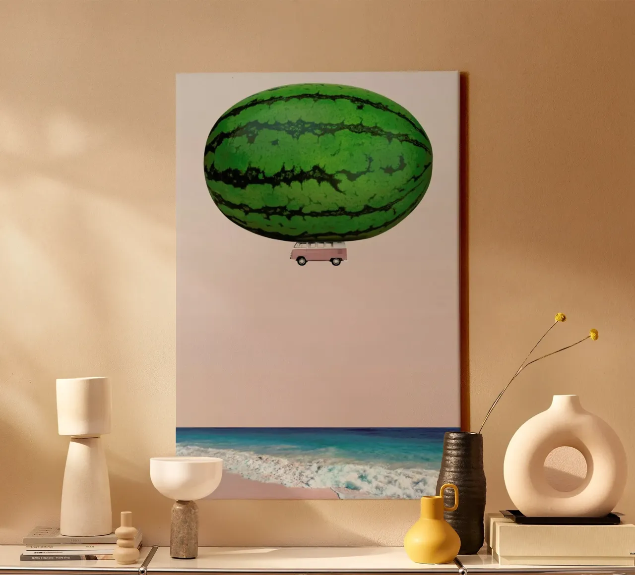Melon Ship tela con Cornice a cassetta da Lemon-apes