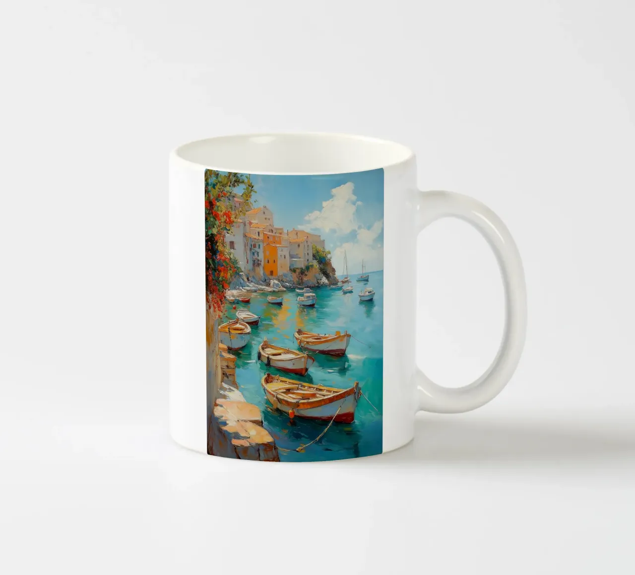 Mediterrane Küstenromantik Keramik Tasse von Carinaprint
