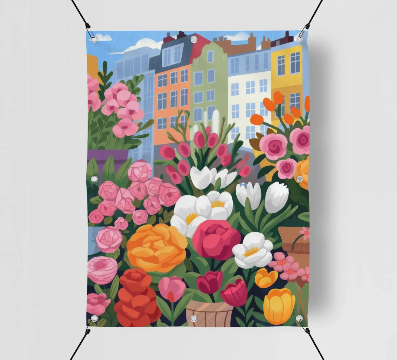 Riverbero di fiori urbani telo in pvc da Prism Palette