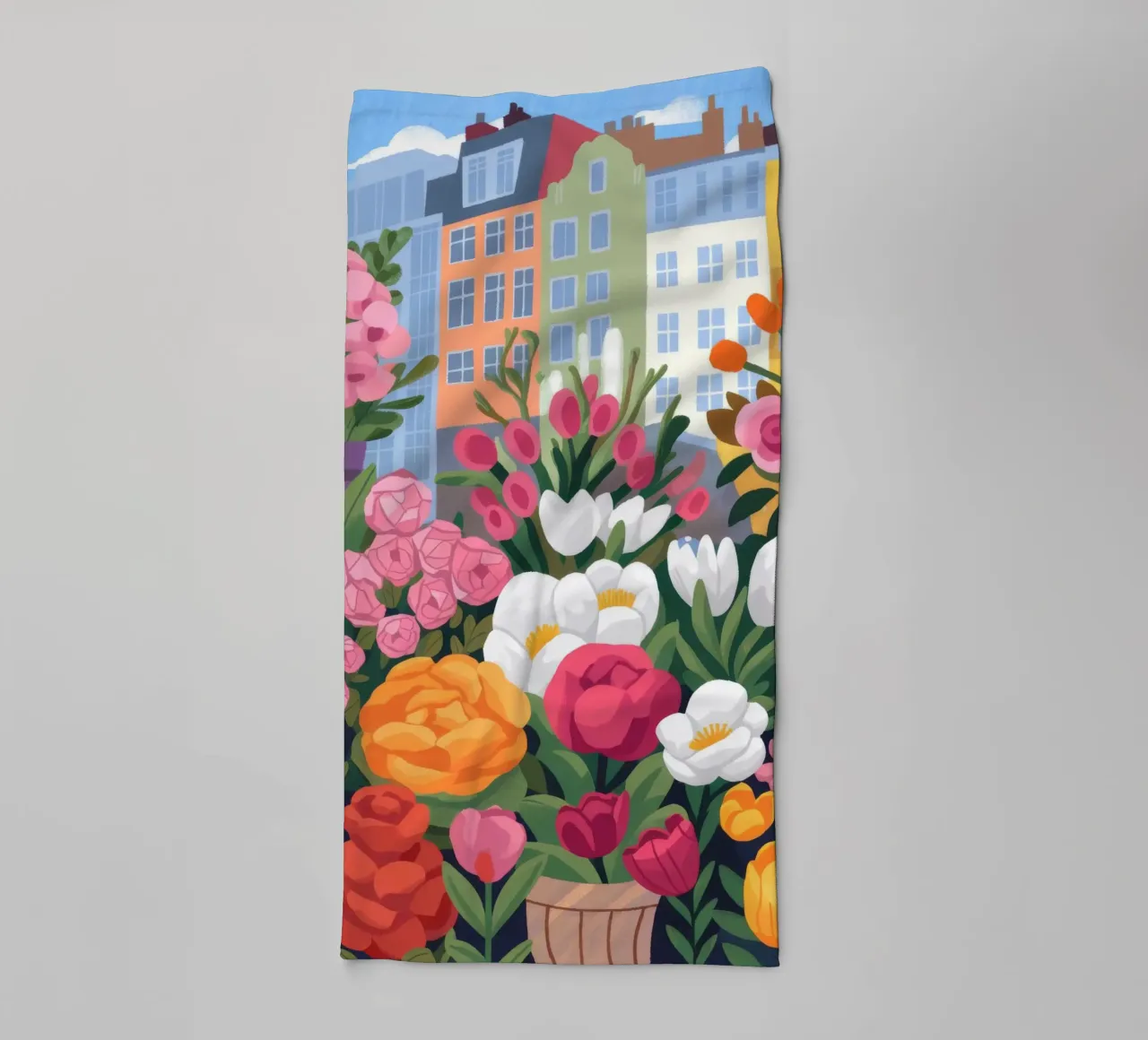 Riverbero di fiori urbani asciugamano da bagno da Prism Palette
