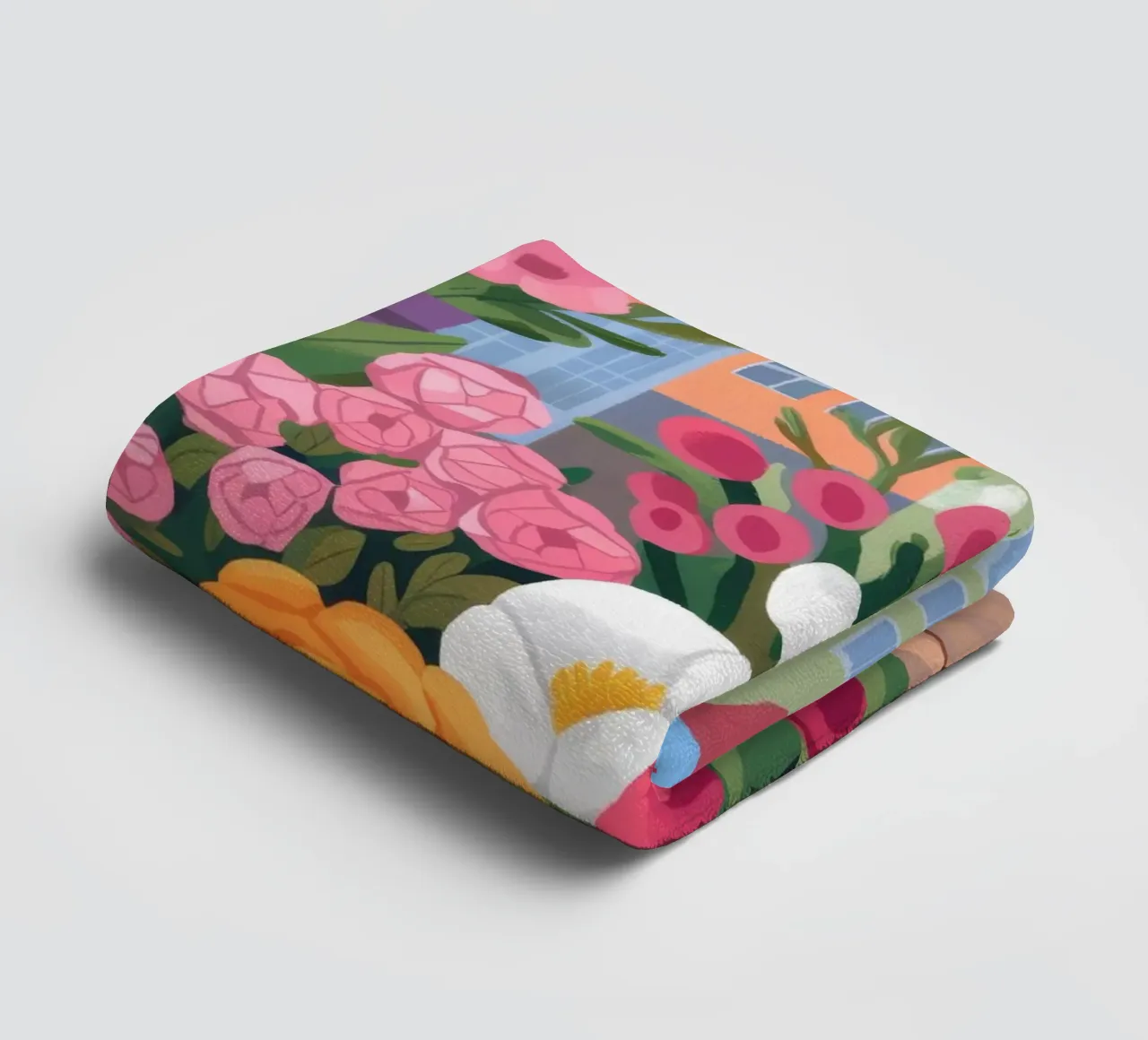 Riverbero di fiori urbani asciugamano da bagno da Prism Palette