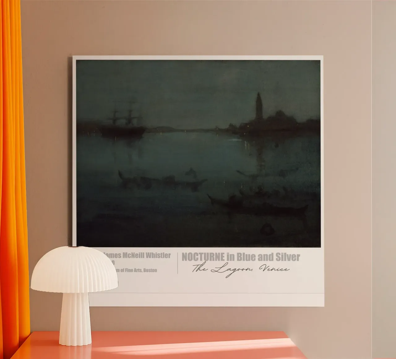 Elegante atmosfera notturna: Nocturne in blu e argento - La La alluminio dibond da Little Art Histories