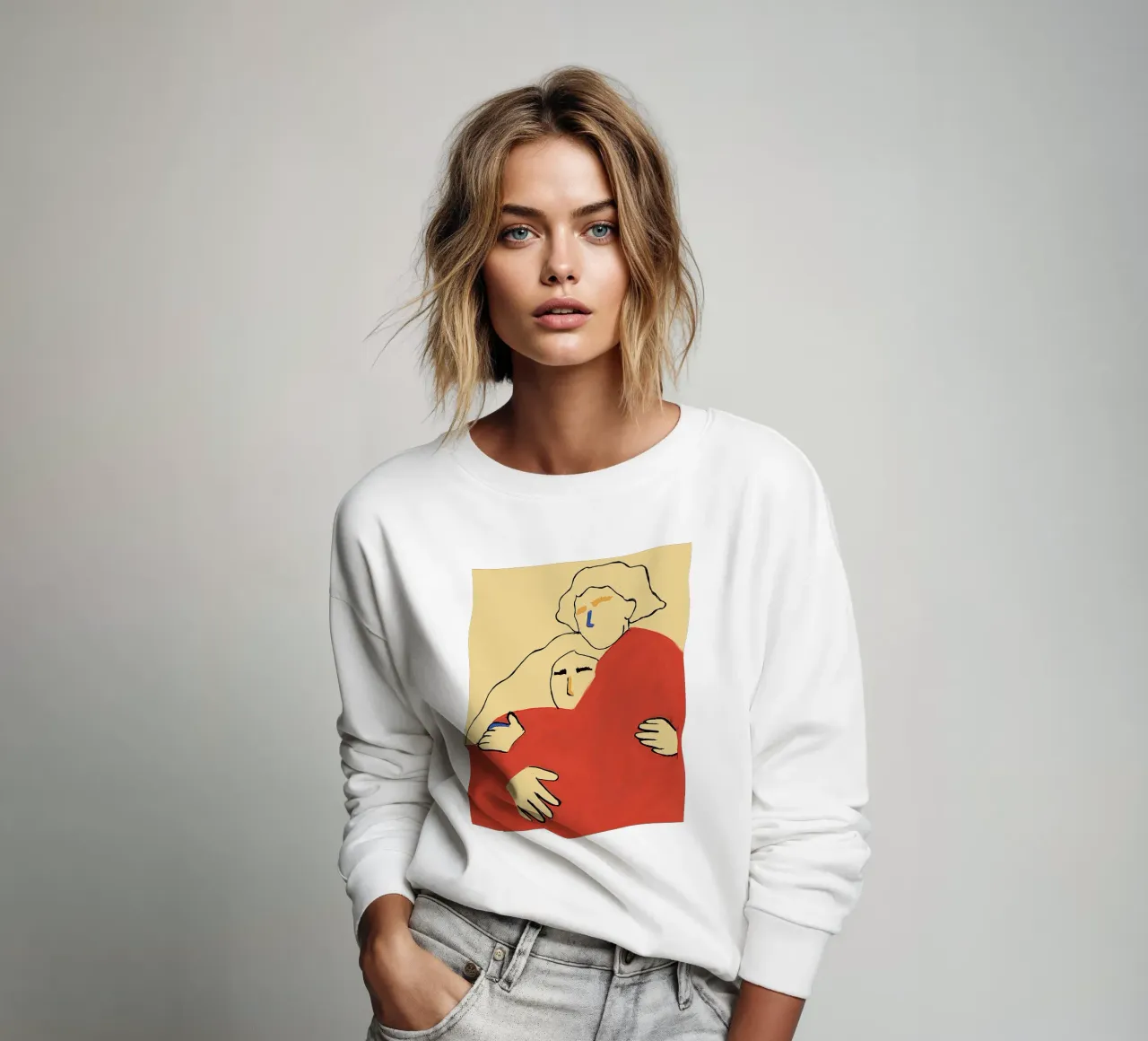 Due in rosso felpa da tainah negreiros