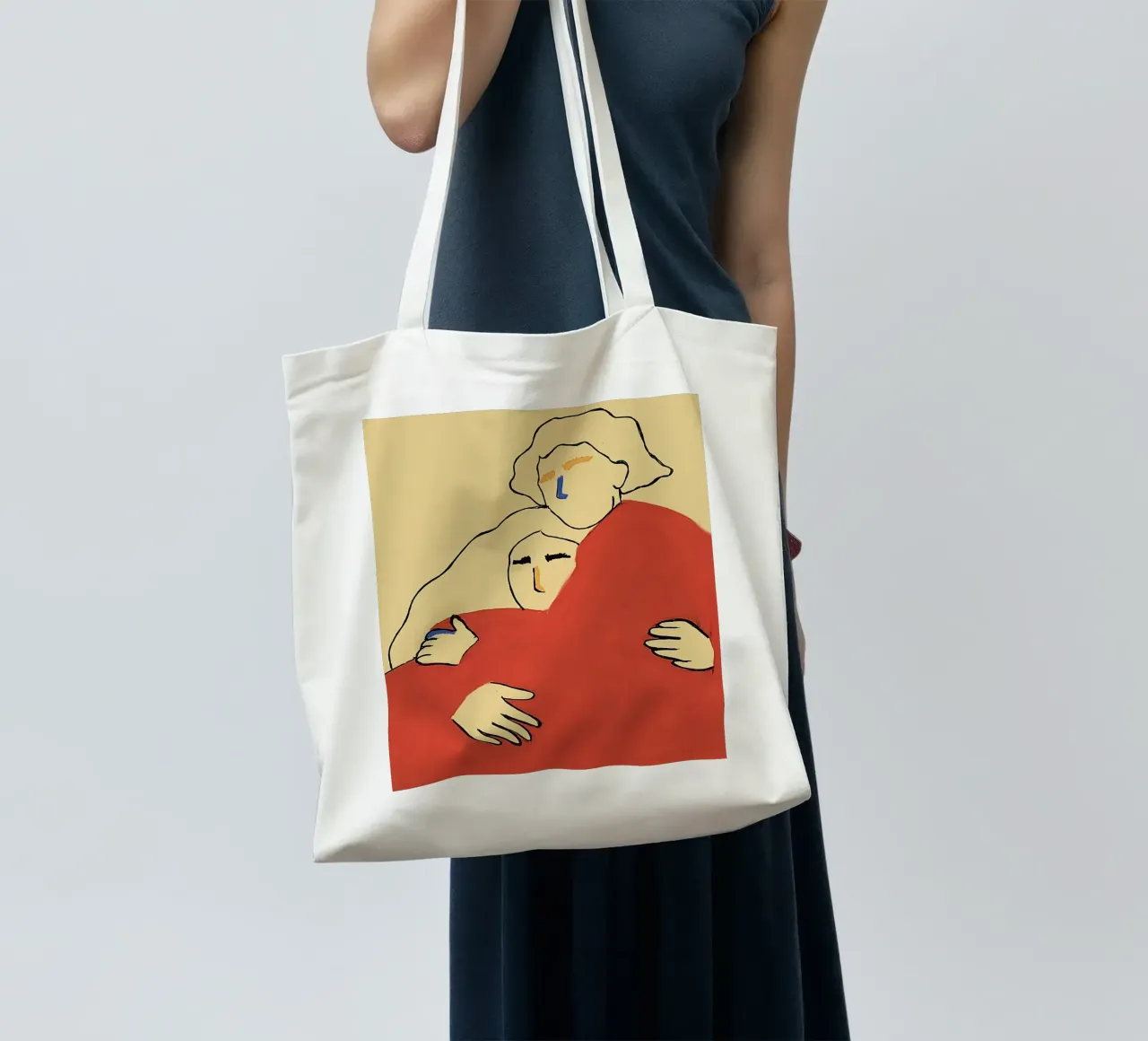 Due in rosso borsa in juta da tainah negreiros