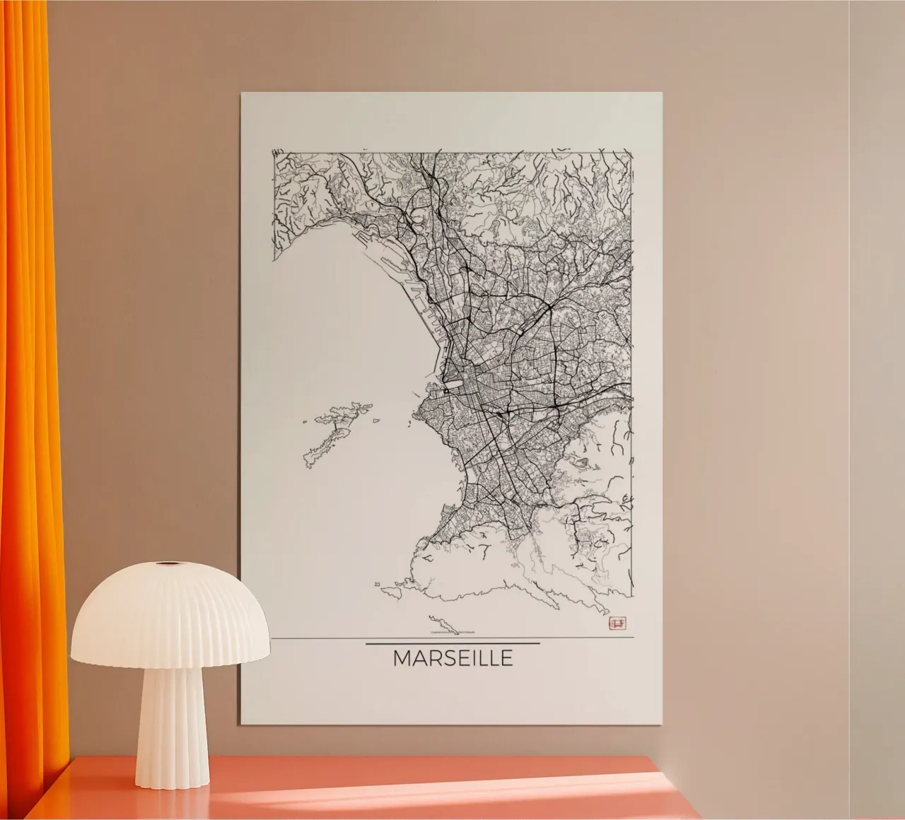 Marseille Minimal poster con telaio in plastica da Hubert Roguski
