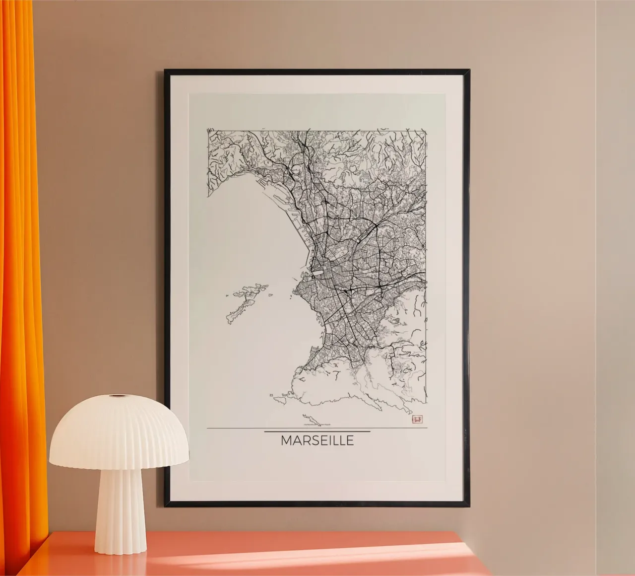 Marseille Minimal poster con telaio in plastica da Hubert Roguski