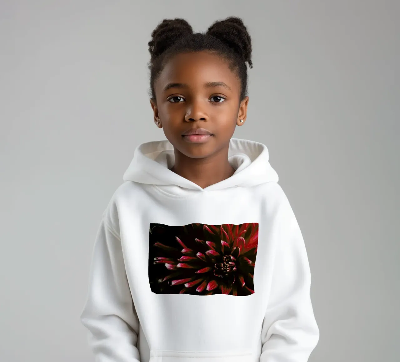 Ruby Red Dahlia felpa bambino con cappuccio da Ingrid Beddoes
