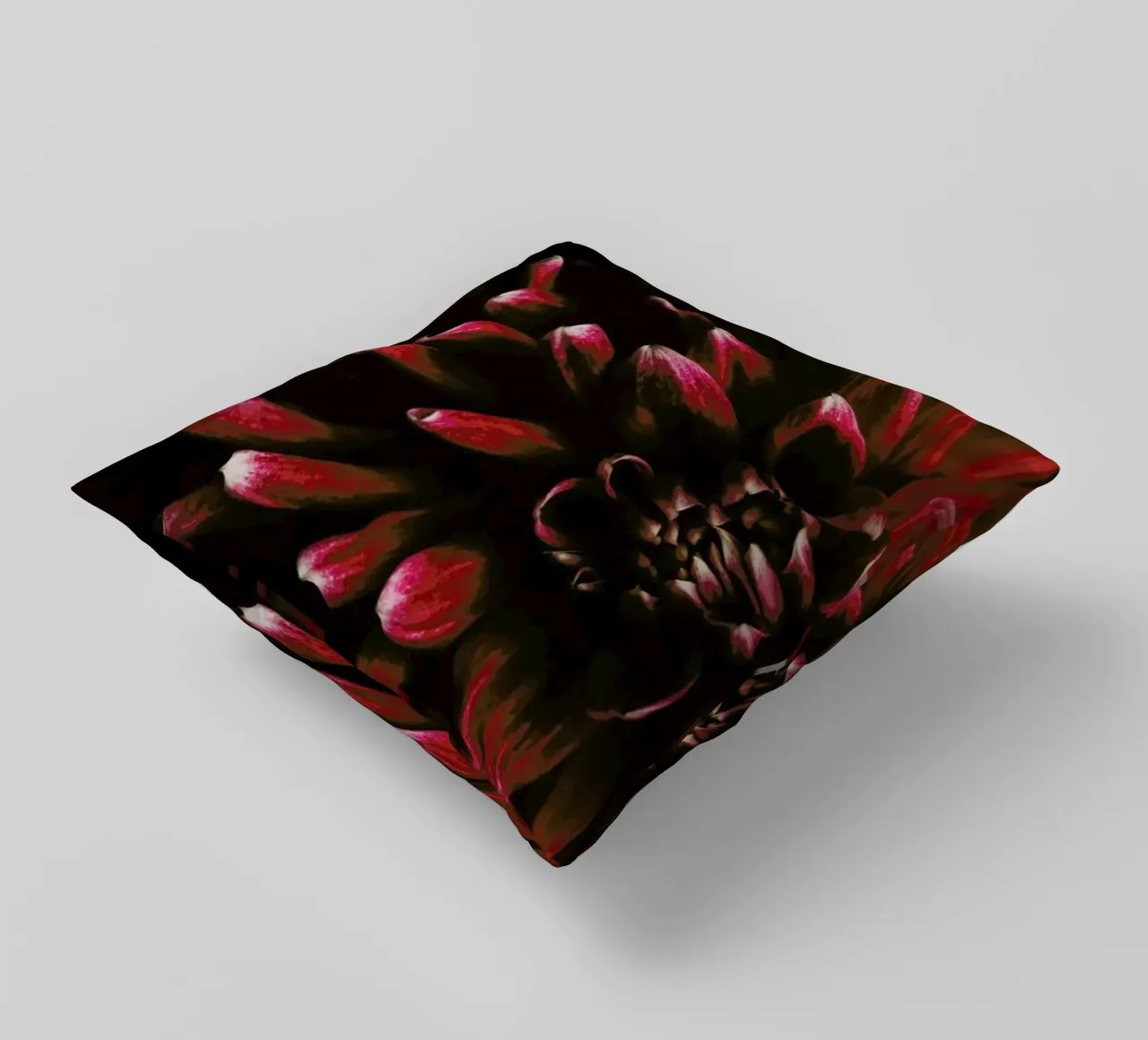 Ruby Red Dahlia cuscino da Ingrid Beddoes