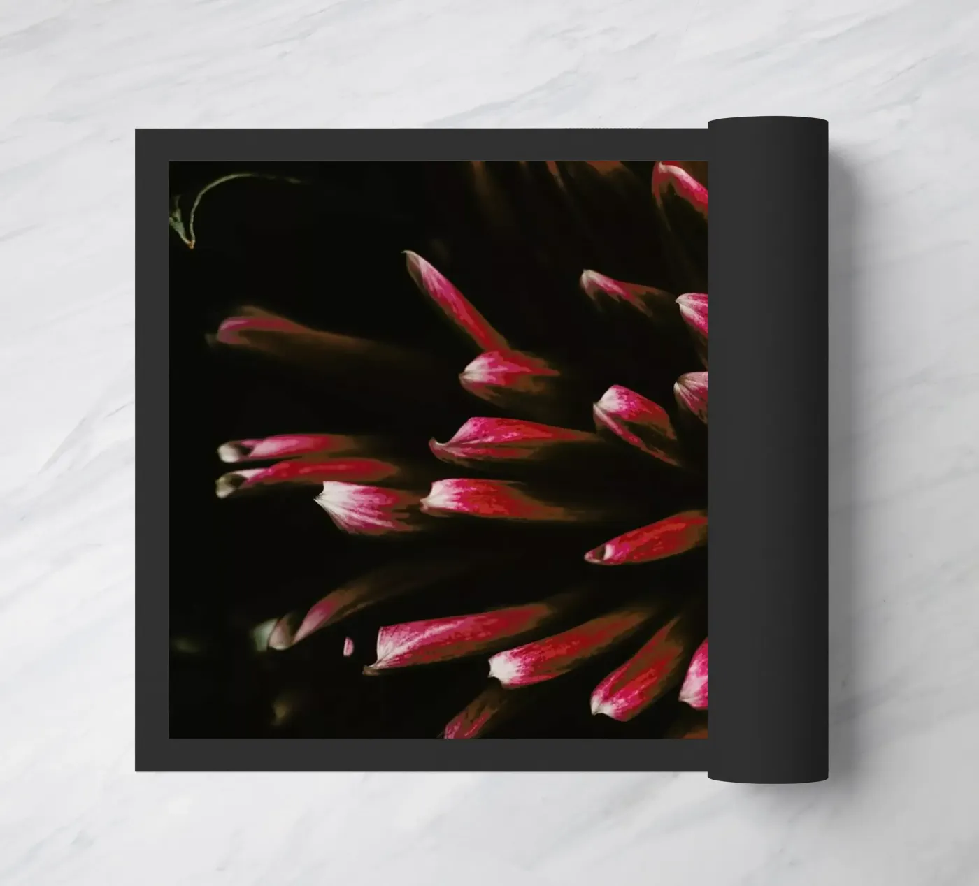 Ruby Red Dahlia Fußmatte von Ingrid Beddoes