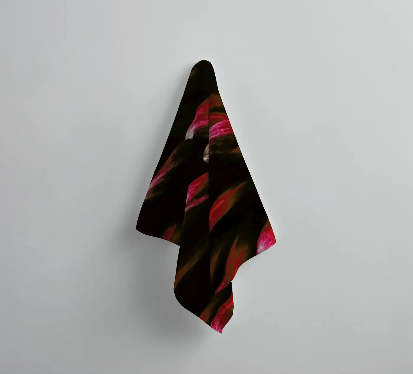 Ruby Red Dahlia badhanddoek van Ingrid Beddoes