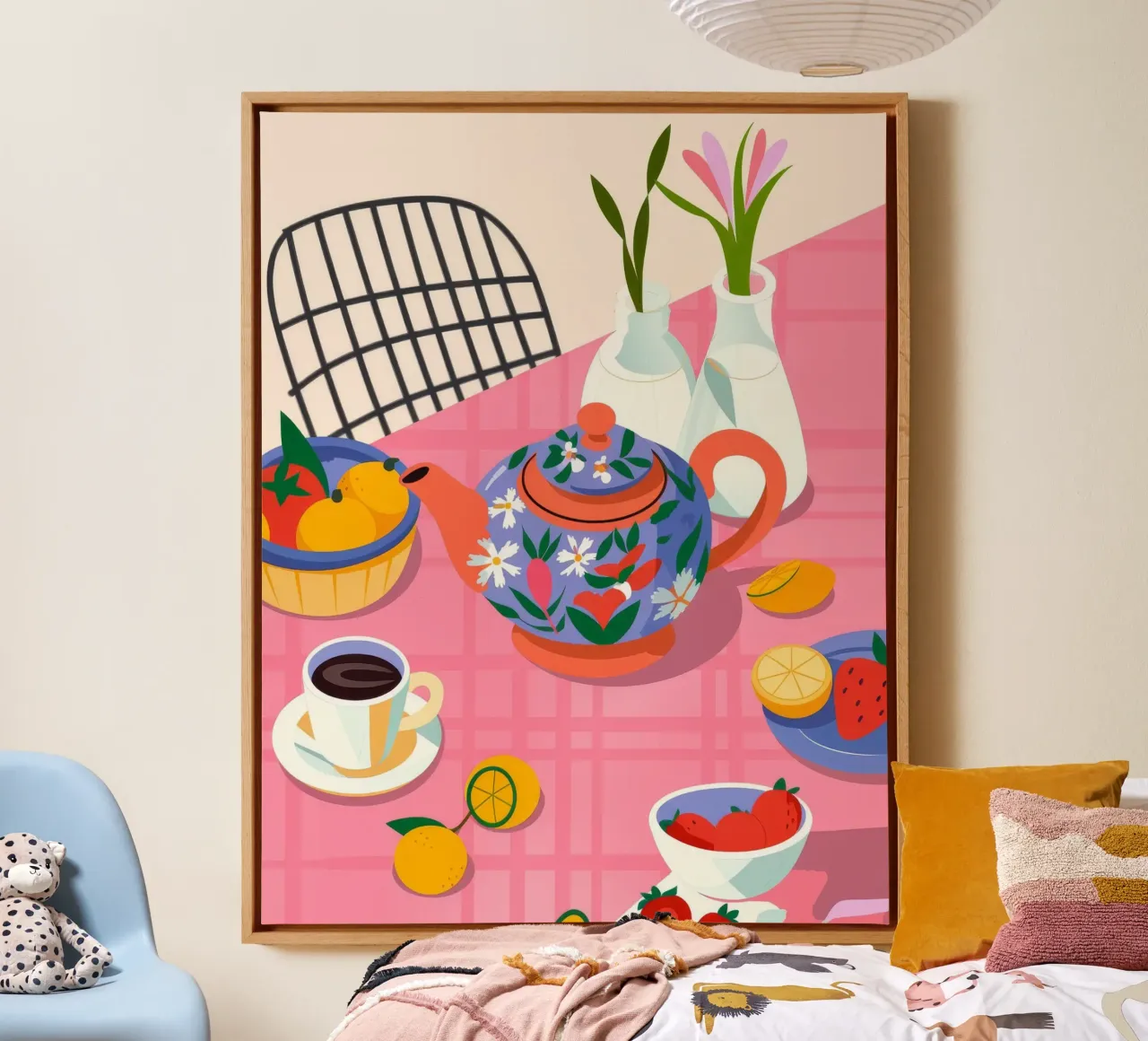 Tea Time Euphoria canvas with Floater frame by Prism Palette