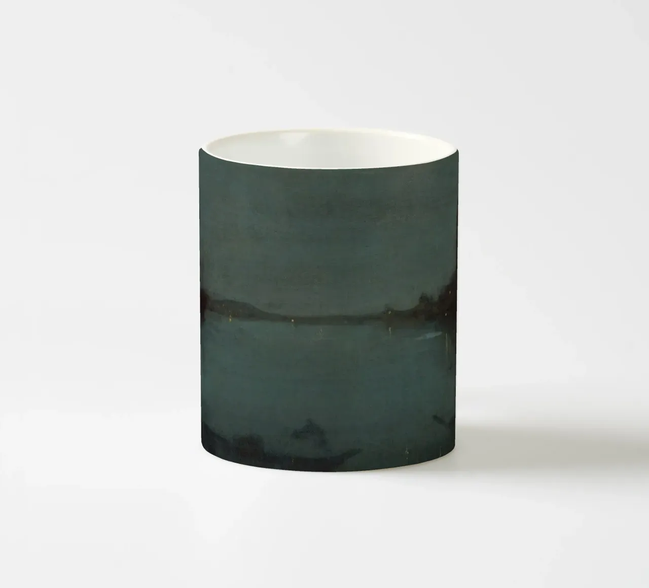 Elegante atmosfera notturna: Nocturne in blu e argento - La La tazza in ceramica da Little Art Histories