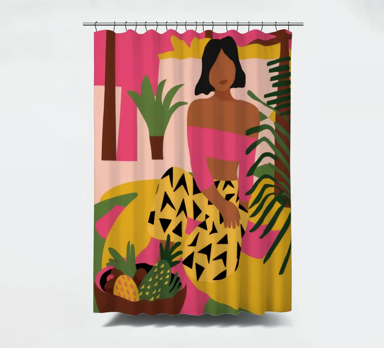 Exotic Fruit Reverie shower curtain by Prism Palette