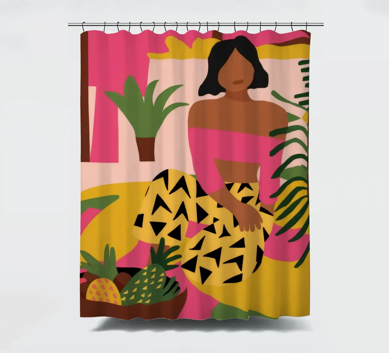 Exotic Fruit Reverie shower curtain by Prism Palette
