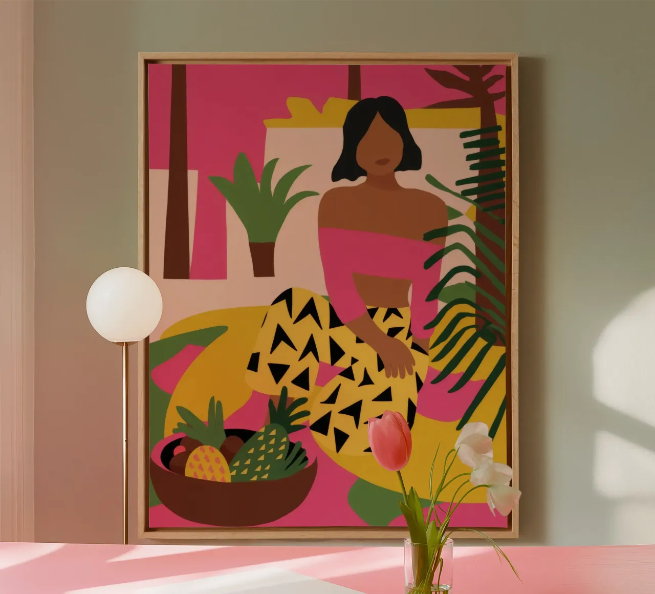 Exotic Fruit Reverie canvas with Floater frame by Prism Palette