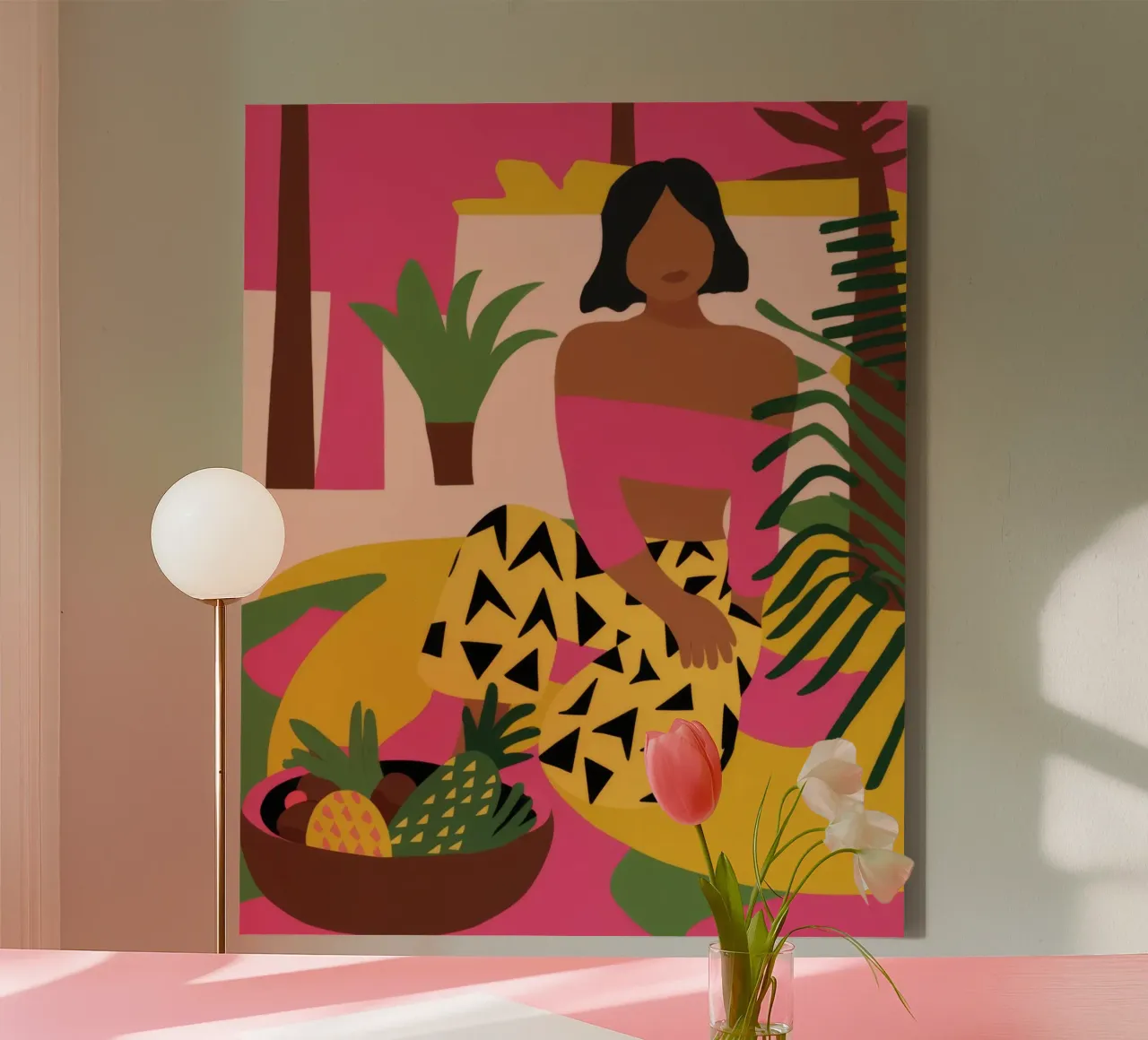 Exotic Fruit Reverie canvas with Floater frame by Prism Palette