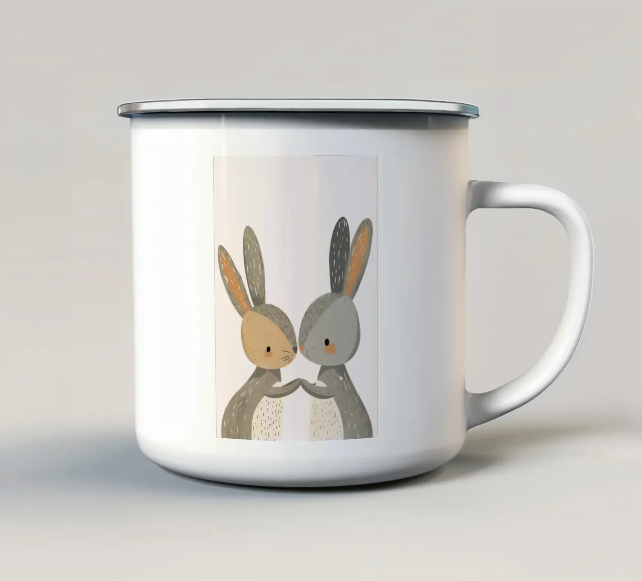 Duo di coniglietti tazza in smalto da KidzStudio
