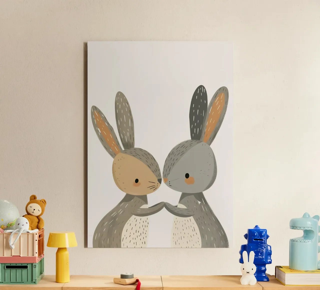 Duo di coniglietti alluminio dibond da KidzStudio