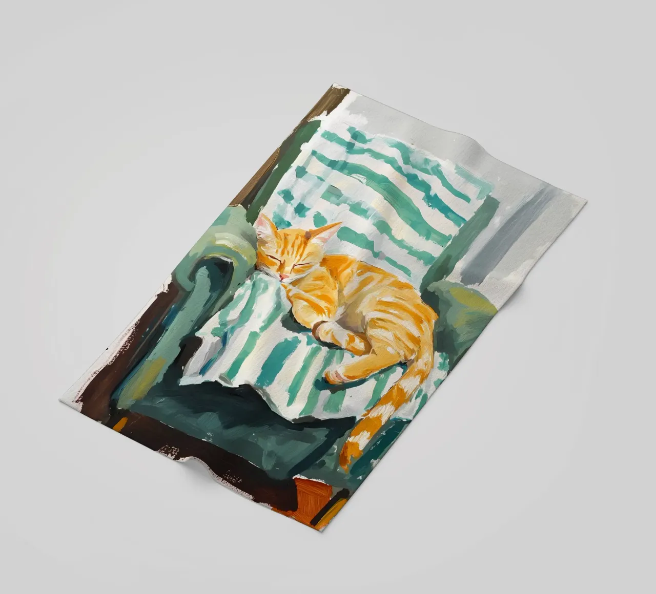 Gatto che dorme telo mare da IamHomeStudio