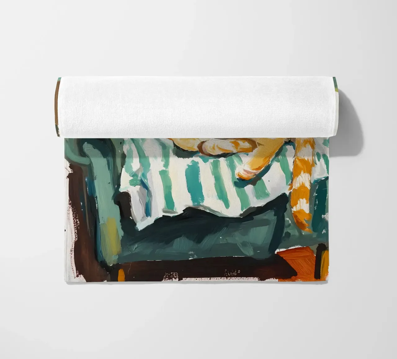 Gatto che dorme telo mare da IamHomeStudio