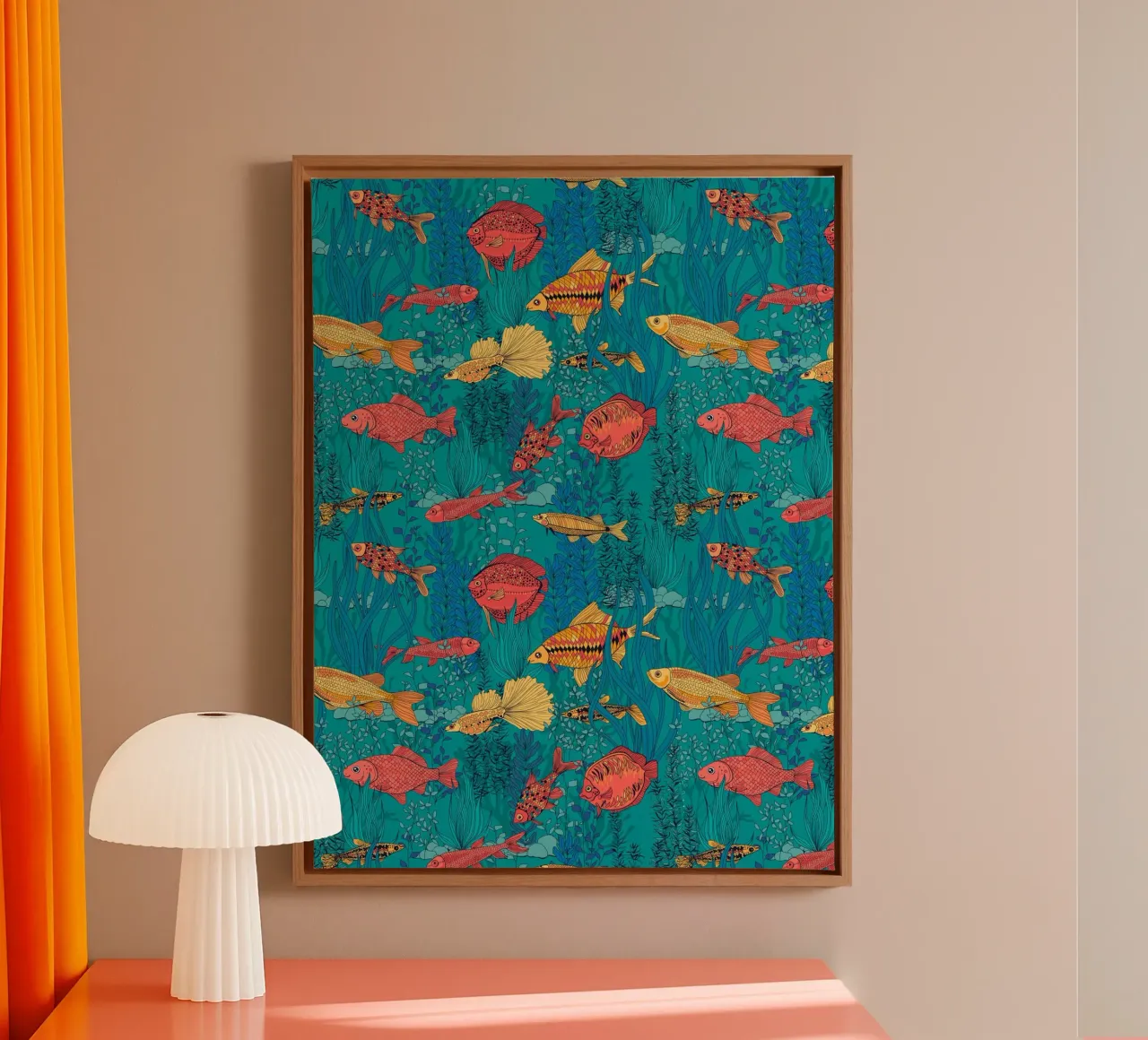 Kleurrijke vissen van het koraalrif canvas met Baklijst van Painted Nature