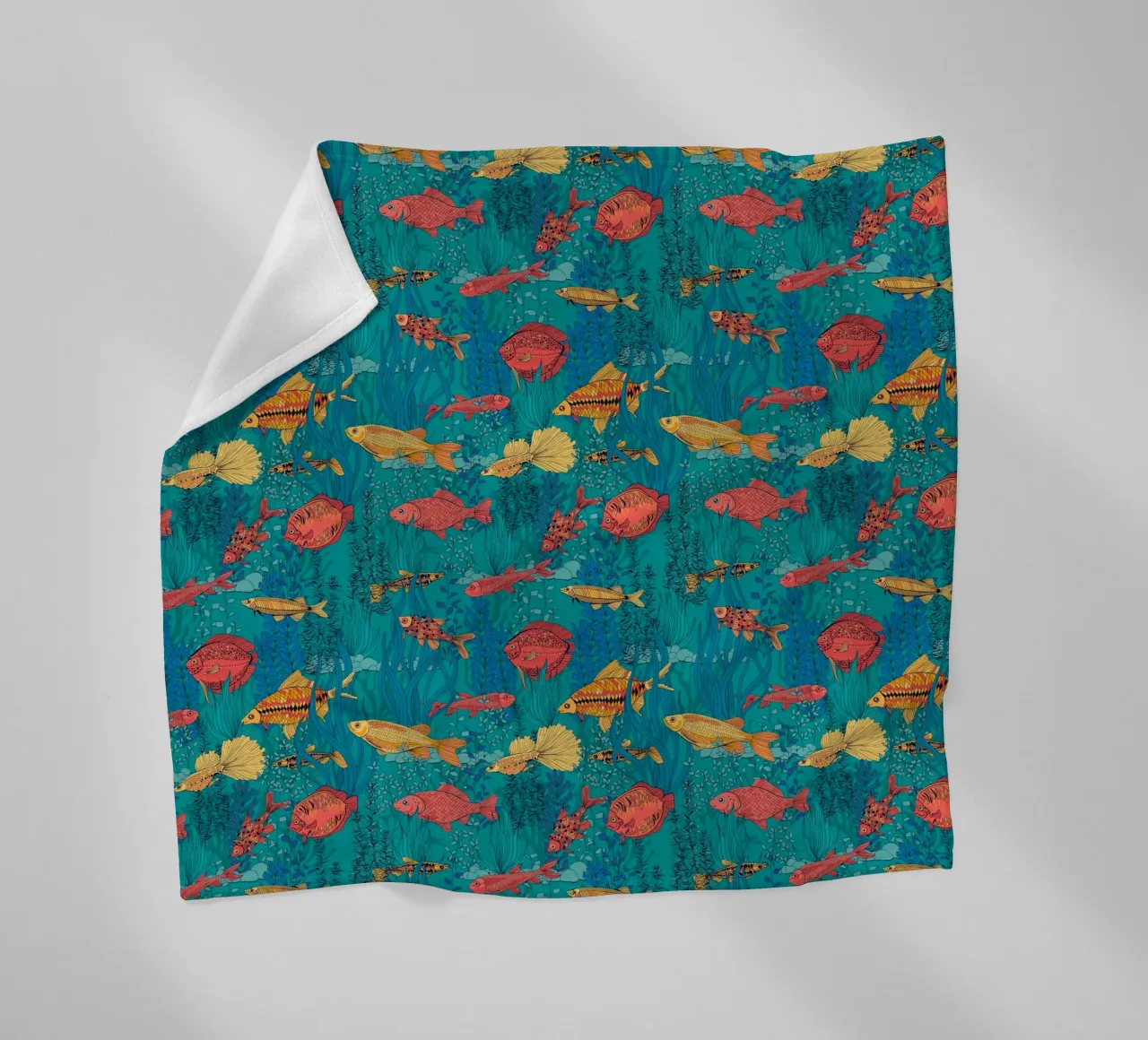 Farbenfrohe Fische des Korallenriffs Fleecedecke von Painted Nature