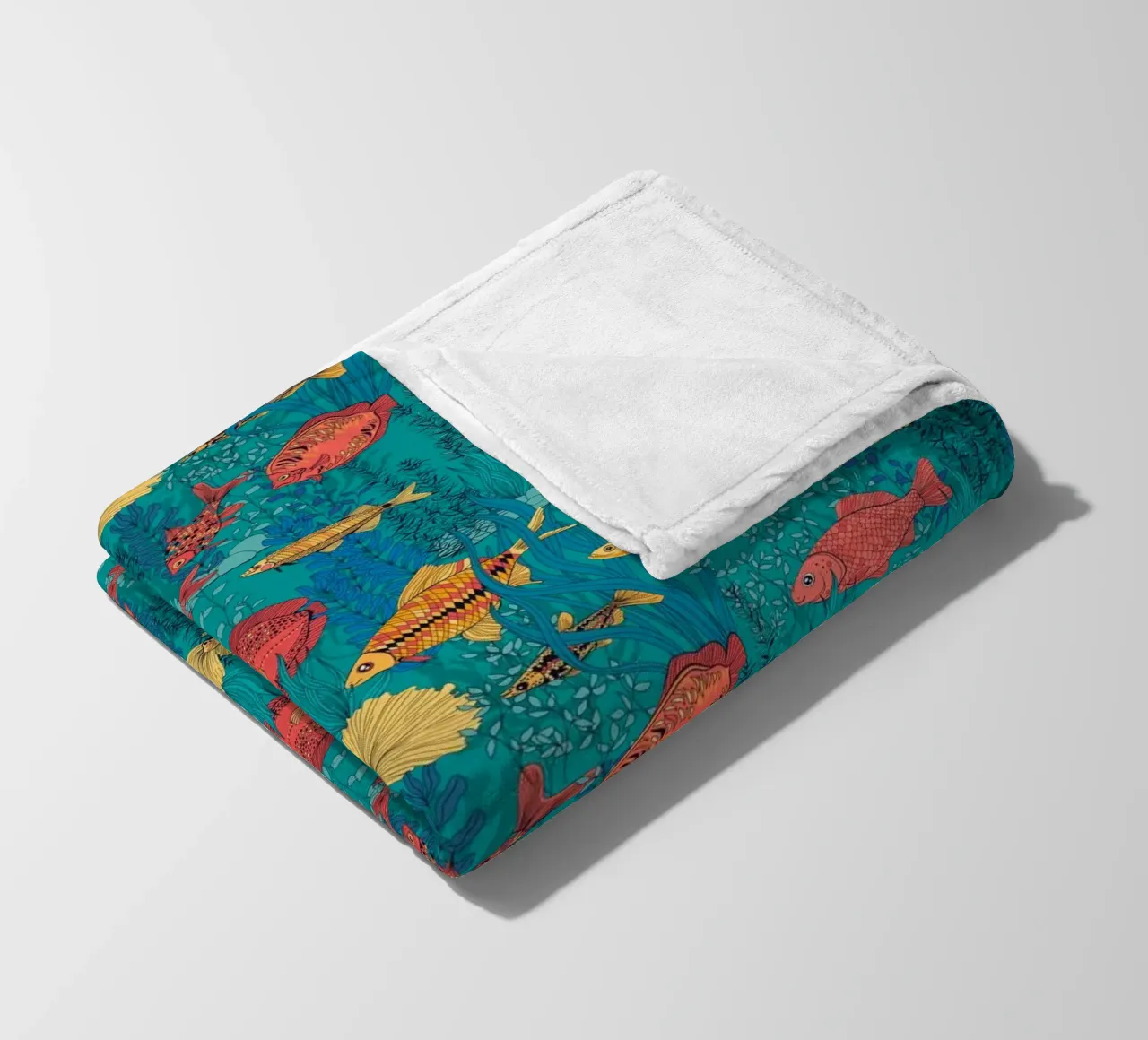 Farbenfrohe Fische des Korallenriffs Fleecedecke von Painted Nature