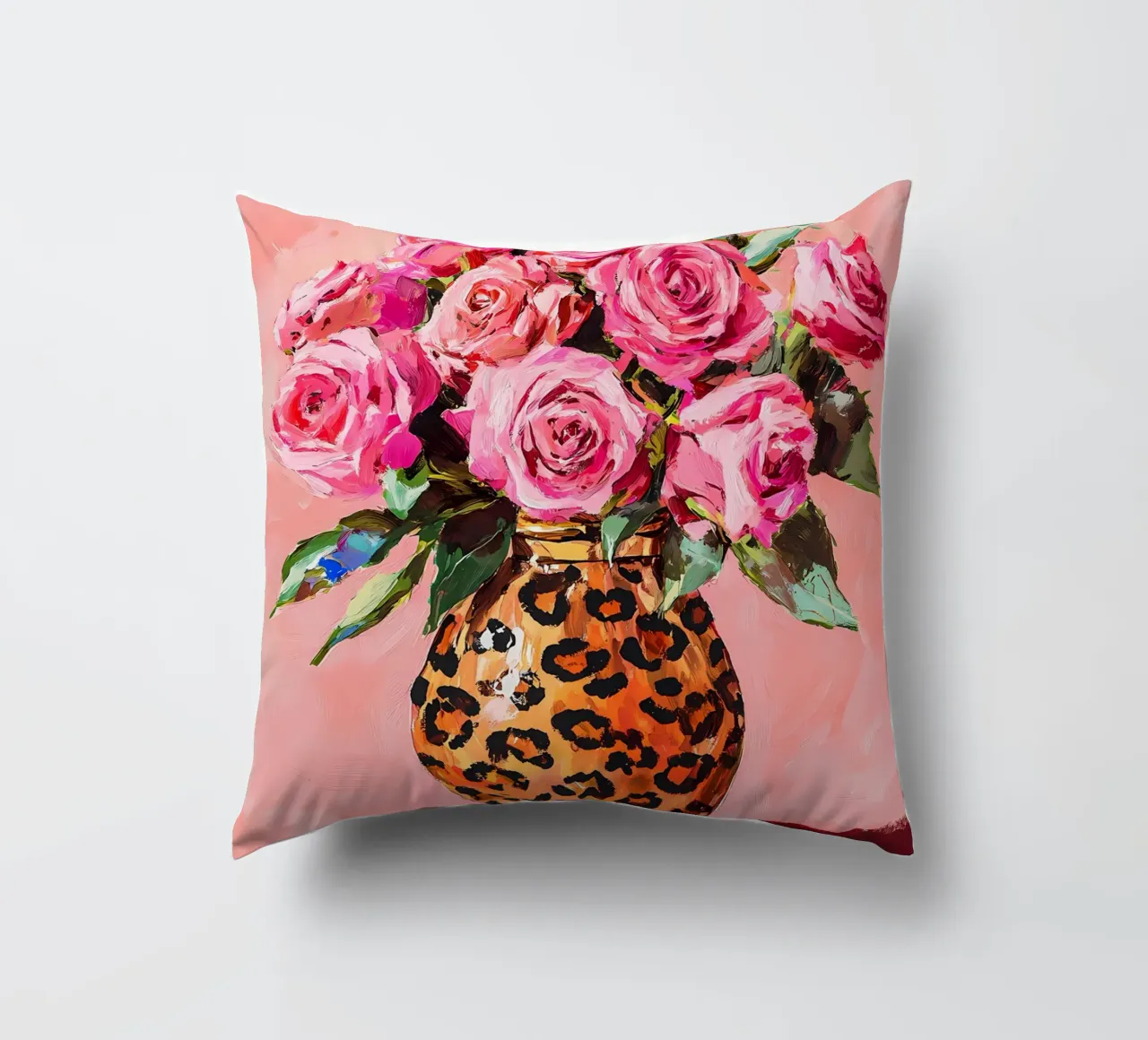 Rose rosa in vaso cuscino da IamHomeStudio