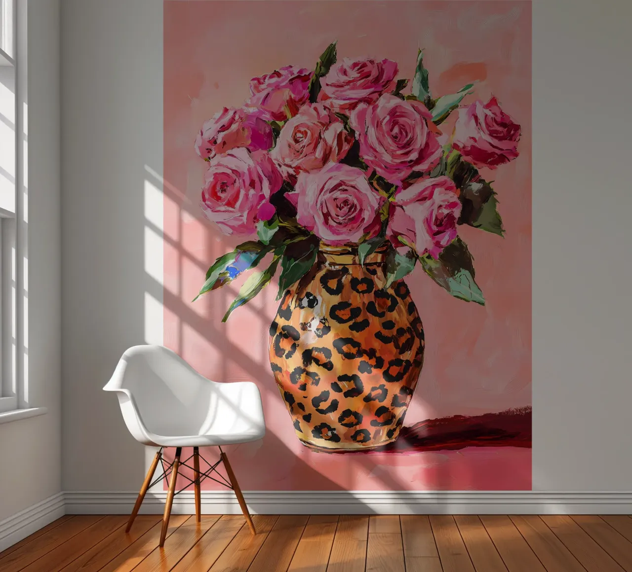 Pink Roses in vase photo wallpaper by IamHomeStudio
