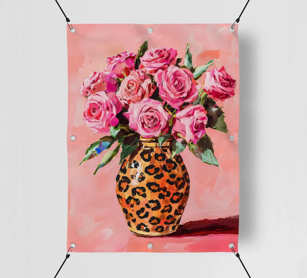 Rose rosa in vaso telo in pvc da IamHomeStudio