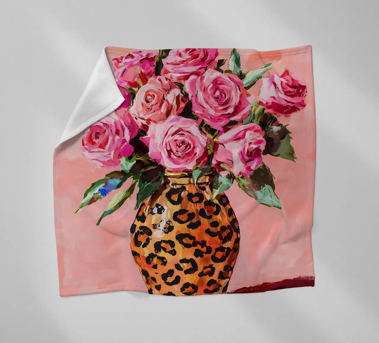 Rose rosa in vaso coperta in pile da IamHomeStudio