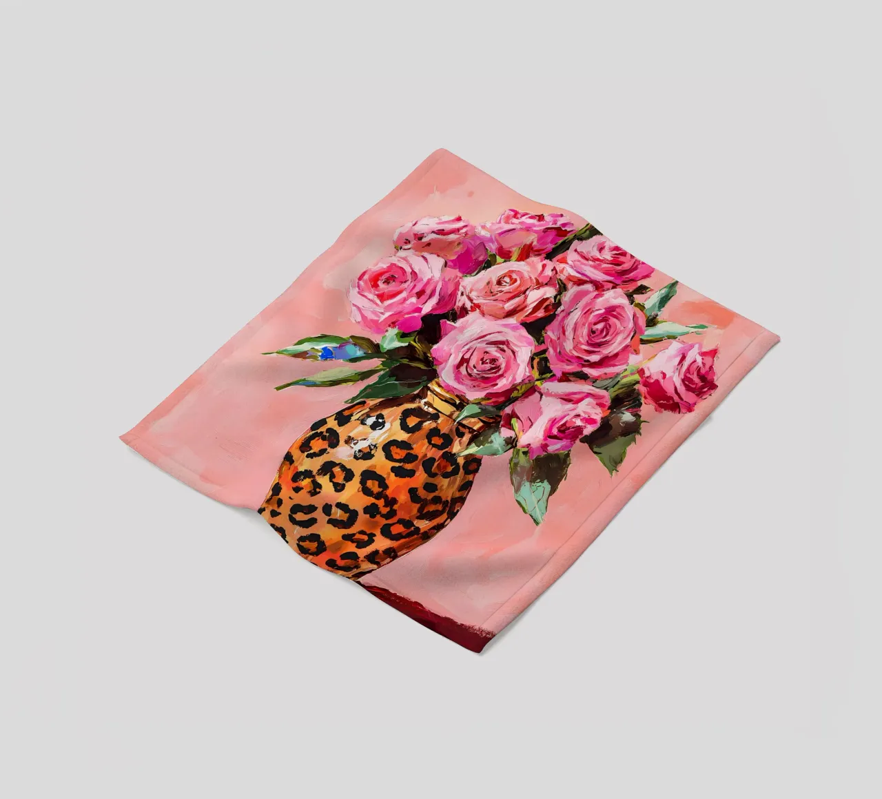 Rose rosa in vaso coperta in pile da IamHomeStudio
