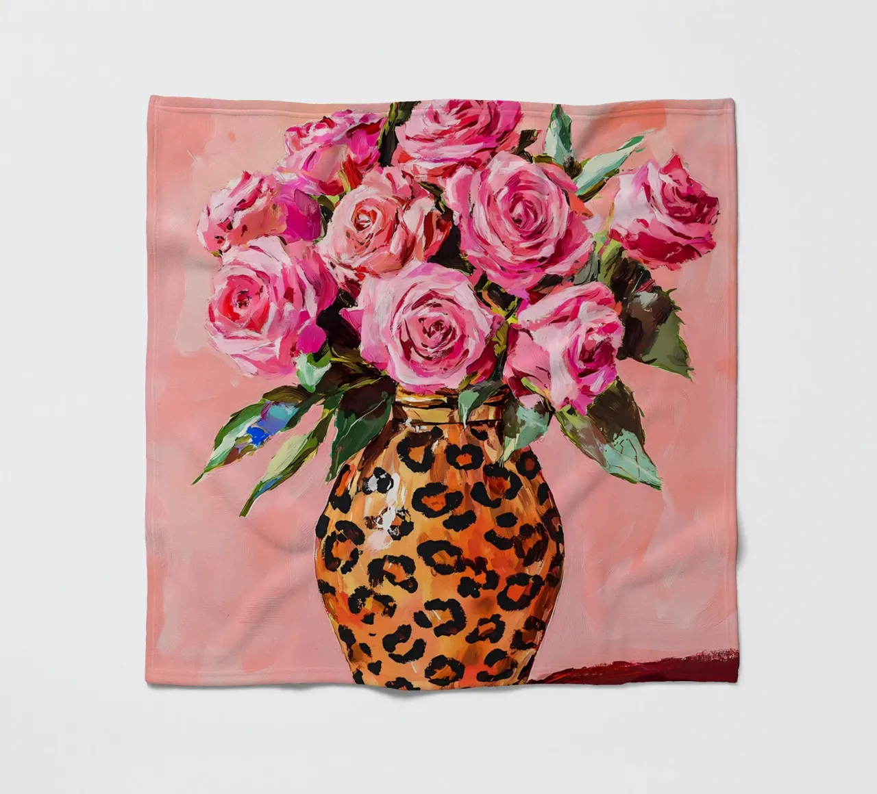 Rose rosa in vaso coperta in pile da IamHomeStudio